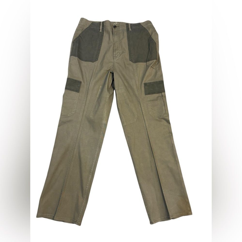 Women’s Hunter Green Patchwork Plus Size Cargo Pants by ANA-size 16